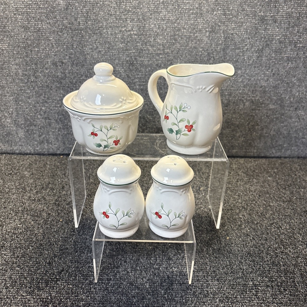 Pfaltzgraff Winterberry~5 Piece Set~S & P/Creamer/Lidded Sugar Bowl